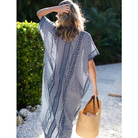 Emerson Fry Blue and White Striped Dress Coverup - Picture 2 of 16